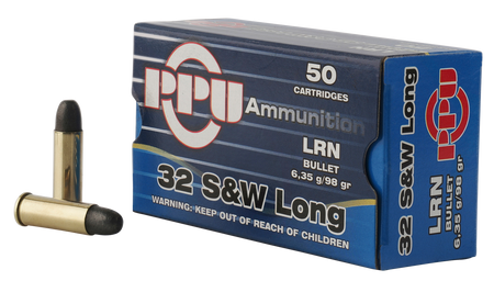 PPU 32 S&W Long 98gr Lead Round Nose 787 FPS 50/box