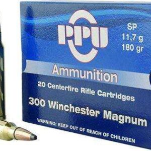PPU Standard Rifle 300 Win Mag 180 gr Soft Point (SP) Box of 20
