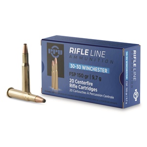 PPU 30-30 Winchester 150gr Flat Soft Point Rifle Ammunition 2379 FPS 20/box